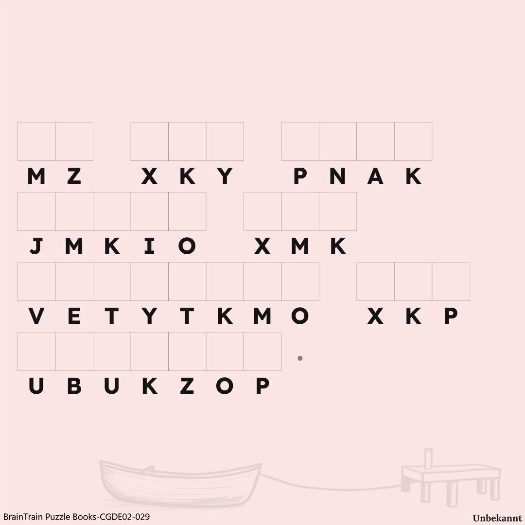 Ein Moment voller Weisheit ist hier versteckt – kannst du ihn entschlüsseln?
#knobelnmachtglücklich #denkpause #geistigeherausforderung #rätsel #kryptogramm #zahlenraetsel #spass #zitat #buchstaben #gehirn #herausforderung #unbekannt