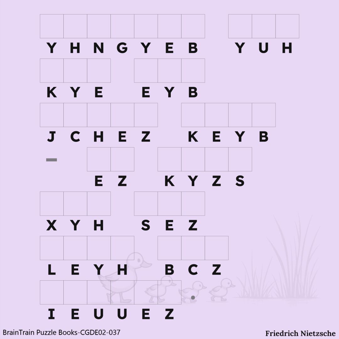 Köpfchen gefragt! Dieses Kryptogramm hat’s in sich!
#rätselzitat #entschlüsseln #weisheitdesTages #klugespiel #rätsel #kryptogramm #zahlenraetsel #spass #zitat #buchstaben #gehirn #herausforderung #friedrichnietzsche