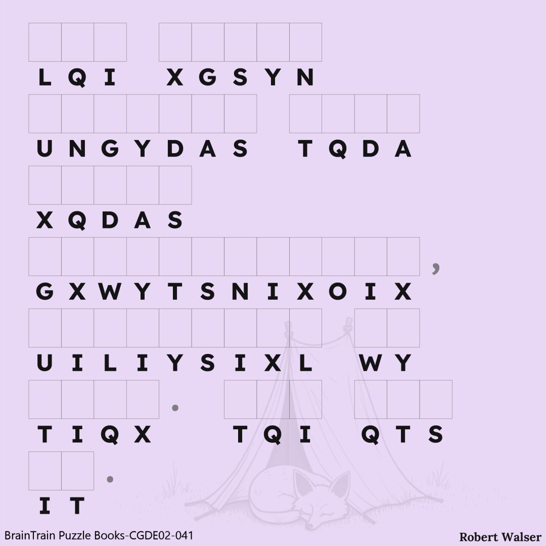 Hast du’s gelöst? Schreib’s in die Kommentare – aber ohne Spoiler!
#knobelnmachtglücklich #denkpause #geistigeherausforderung #rätsel #kryptogramm #zahlenraetsel #spass #zitat #buchstaben #gehirn #herausforderung #robertwalser