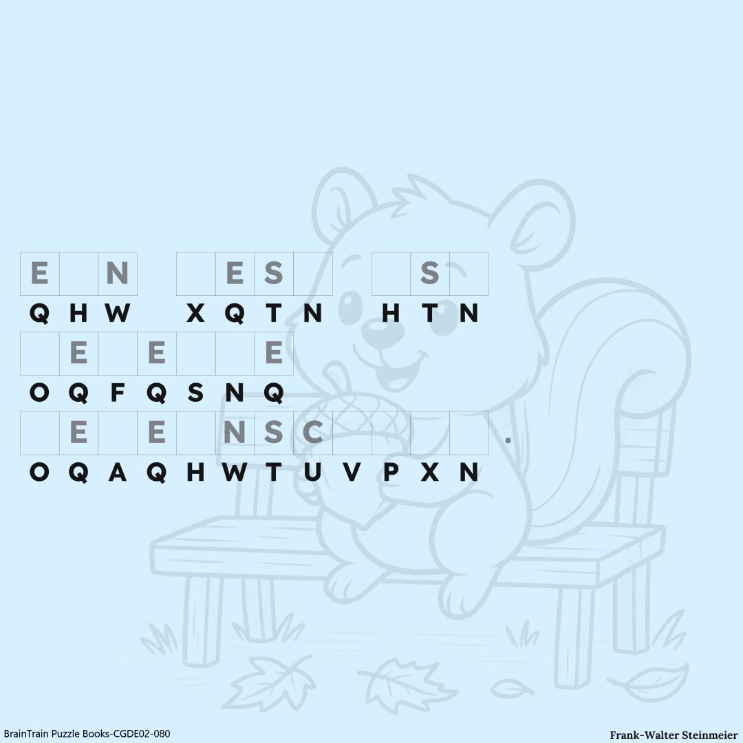 Knack das Zitat des Tages – wenn du dich traust!
#kopfnüsse #codeknacken #täglicheinspiration #rätsel #kryptogramm #zahlenraetsel #spass #zitat #buchstaben #gehirn #herausforderung #frankwaltersteinmeier