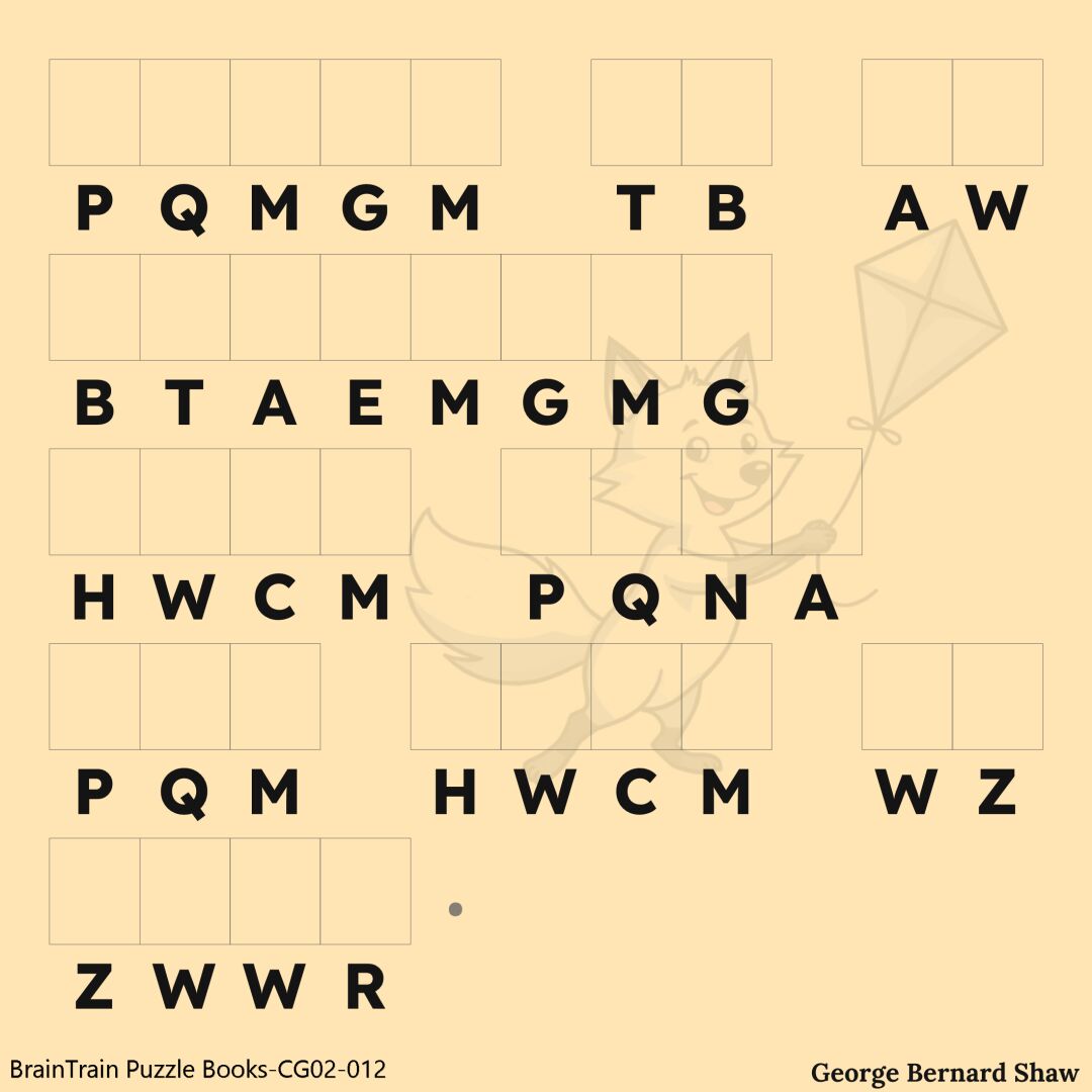 A daily dose of cryptic inspiration—solve and reflect.
#hiddenwisdom #smartgames #quotecipher #puzzlebrain #georgebernardshaw